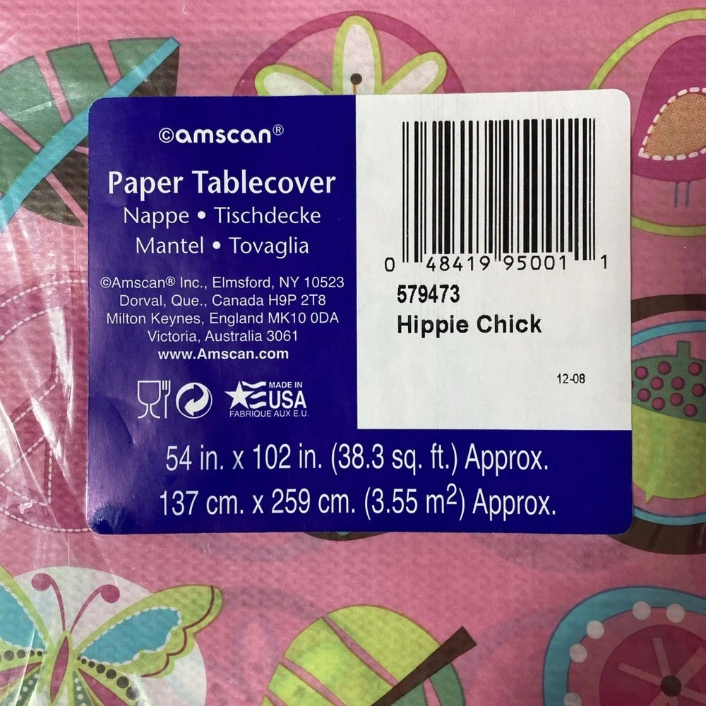 Hippie Chick Peace Owl Pink Tablecover‎ Candles Birthday Party Decoration Lot